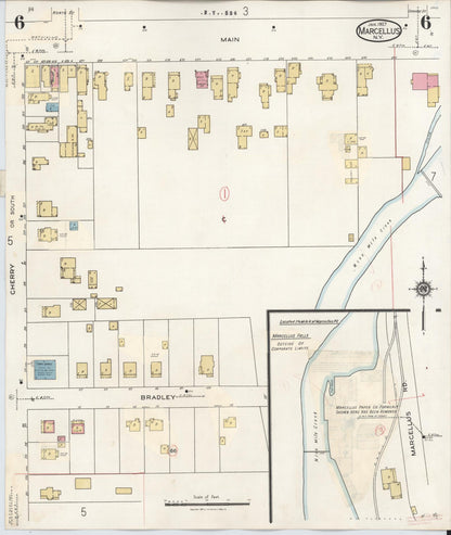Sanborn Fire Insurance Map from Marcellus, Onondaga County, New York (1937), Sheet #0006 - Historic Sanborn Fire Insurance Map Print, vintage old map wall art, antique decor, genealogy gift, New York New York map