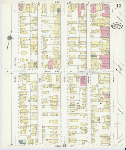 Sanborn Fire Insurance Map from Dunkirk, Chautauqua County, New York (1910), Sheet #0017 - Complete Map Set gallery image, historic Sanborn map, vintage wall art, New York New York