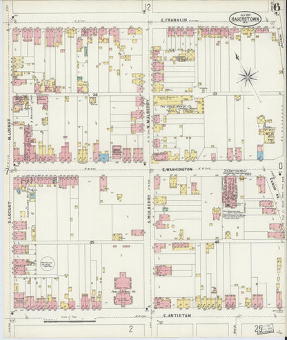 Sanborn Fire Insurance Map from Hagerstown, Washington County, Maryland (1897), Sheet #0006 - Complete Map Set gallery image, historic Sanborn map, vintage wall art, Maryland Maryland