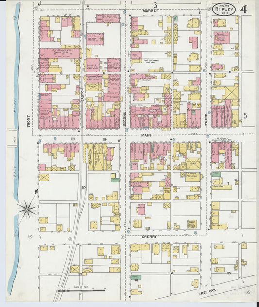 Sanborn Fire Insurance Map from Ripley, Brown County, Ohio (1904), Sheet #0004 - Historic Sanborn Fire Insurance Map Print, vintage old map wall art, antique decor, genealogy gift, Ohio Ohio map