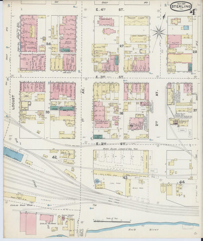 Sanborn Fire Insurance Map from Sterling, Whiteside County, Illinois (1891), Sheet #0004 - Complete Map Set gallery image, historic Sanborn map, vintage wall art, Illinois Illinois