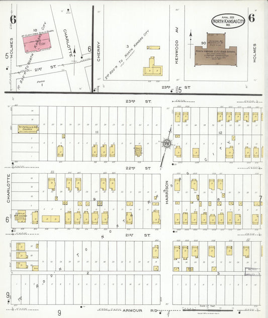 Sanborn Fire Insurance Map from North Kansas City, Clay County, Missouri (1926), Sheet #0006 - Historic Sanborn Fire Insurance Map Print, vintage old map wall art, antique decor, genealogy gift, Missouri Missouri map