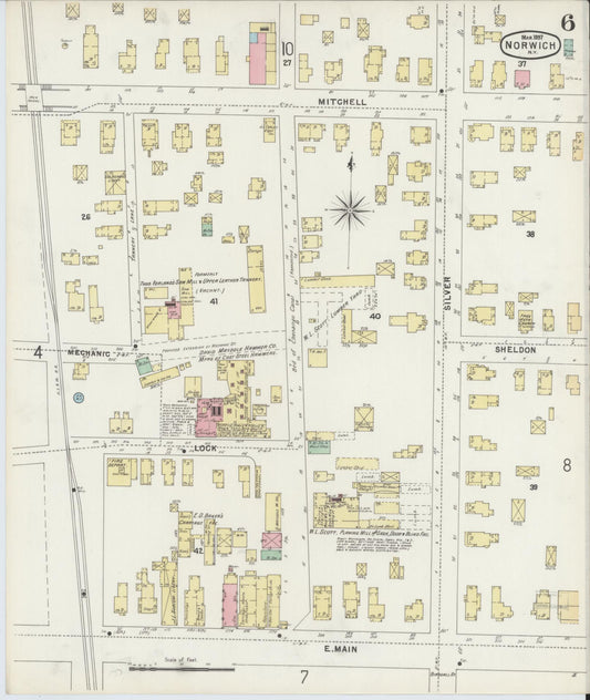 Sanborn Fire Insurance Map from Norwich, Chenango County, New York (1897), Sheet #0006 - Historic Sanborn Fire Insurance Map Print, vintage old map wall art, antique decor, genealogy gift, New York New York map