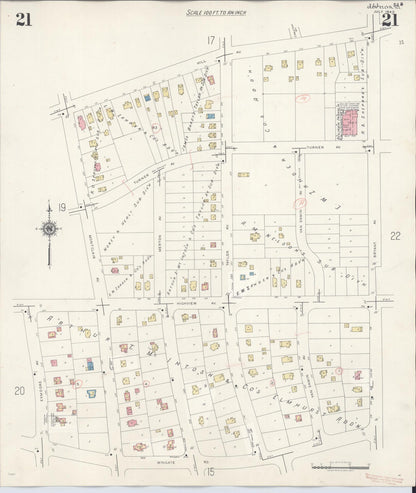 Sanborn Fire Insurance Map from Glen Ellyn, Du Page County, Illinois (1946), Sheet #0021 - Complete Map Set gallery image, historic Sanborn map, vintage wall art, Illinois Illinois