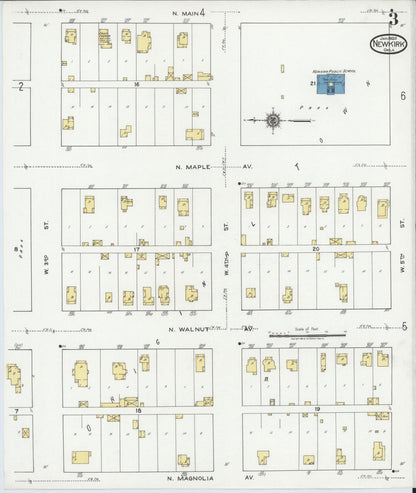 Sanborn Fire Insurance Map from Newkirk, Kay County, Oklahoma (1920), Sheet #0003 - Complete Map Set gallery image, historic Sanborn map, vintage wall art, Oklahoma Oklahoma