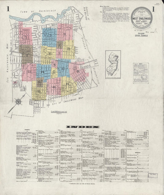 Sanborn Fire Insurance Map from West Englewood, Bergen County, New Jersey. (1929) – Historic Sanborn Fire Insurance Map Print