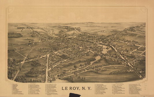 Le Roy, N.Y. (1892) – Historic Bird’s-Eye View Panorama Print