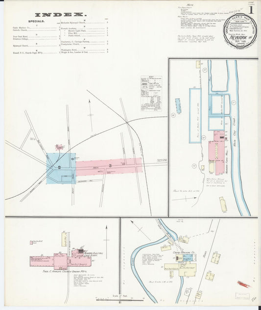 Sanborn Fire Insurance Map from Newark, New Castle County, Delaware (1891), Sheet #0001 - Historic Sanborn Fire Insurance Map Print, vintage old map wall art, antique decor, genealogy gift, Delaware Delaware map