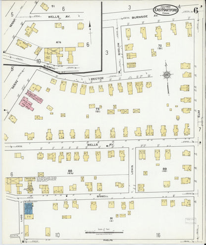 Sanborn Fire Insurance Map from East Hartford, Hartford County, Connecticut (1920), Sheet #0006 - Complete Map Set gallery image, historic Sanborn map, vintage wall art, Connecticut Connecticut