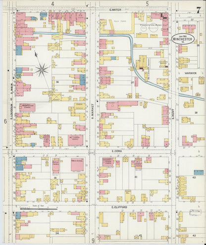 Sanborn Fire Insurance Map from Winchester, Independent Cities, Virginia (1903), Sheet #0007 - Complete Map Set gallery image, historic Sanborn map, vintage wall art, Virginia Virginia