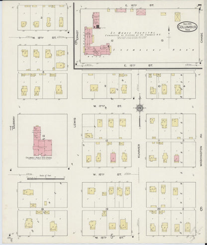 Sanborn Fire Insurance Map from Columbus, Platte County, Nebraska (1914), Sheet #0007 - Complete Map Set gallery image, historic Sanborn map, vintage wall art, Nebraska Nebraska