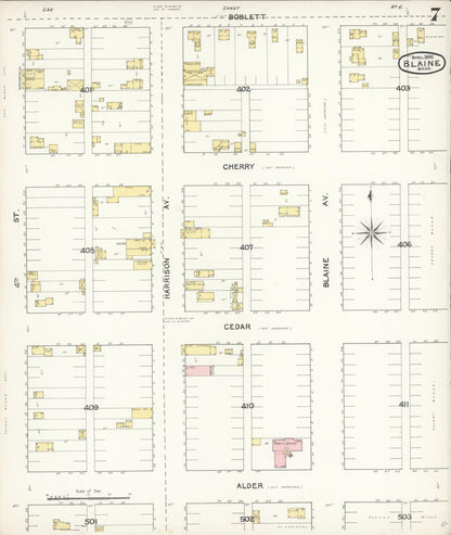 Sanborn Fire Insurance Map from Blaine, Whatcom County, Washington (1892), Sheet #0007 - Complete Map Set gallery image, historic Sanborn map, vintage wall art, Washington Washington