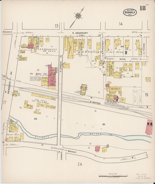 Sanborn Fire Insurance Map from Norwalk, Huron County, Ohio (1922), Sheet #0018 - Historic Sanborn Fire Insurance Map Print, vintage old map wall art, antique decor, genealogy gift, Ohio Ohio map