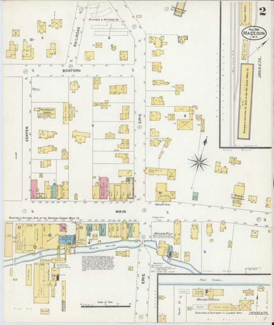 Sanborn Fire Insurance Map from Macedon, Wayne County, New York (1906), Sheet #0002 - Historic Sanborn Fire Insurance Map Print, vintage old map wall art, antique decor, genealogy gift, New York New York map