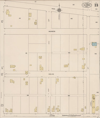 Sanborn Fire Insurance Map from Hillsboro, Washington County, Oregon (1921), Sheet #0013 - Complete Map Set gallery image, historic Sanborn map, vintage wall art, Oregon Oregon
