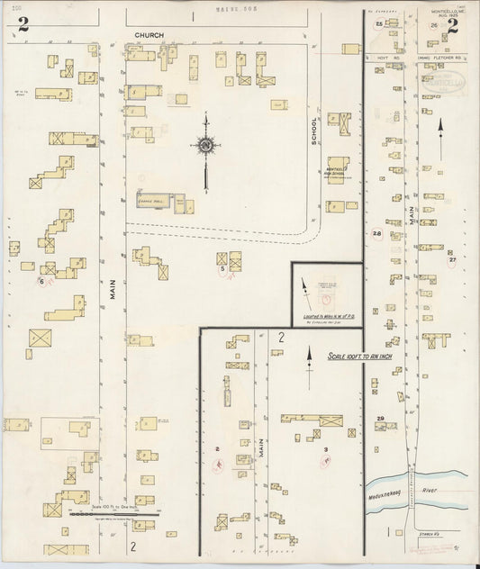 Sanborn Fire Insurance Map from Monticello, Aroostook County, Maine (1941), Sheet #0002 - Historic Sanborn Fire Insurance Map Print, vintage old map wall art, antique decor, genealogy gift, Maine Maine map