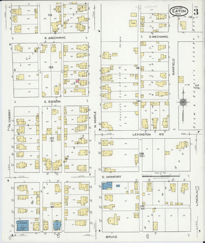 Sanborn Fire Insurance Map from Eaton, Preble County, Ohio (1921), Sheet #0003 - Complete Map Set gallery image, historic Sanborn map, vintage wall art, Ohio Ohio