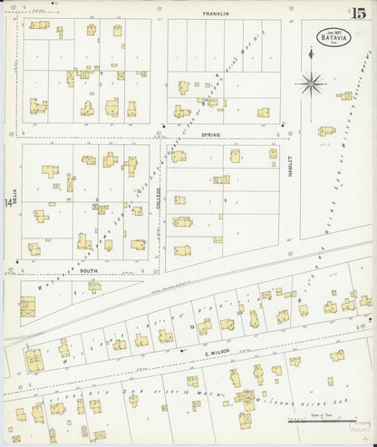 Sanborn Fire Insurance Map from Batavia, Kane County, Illinois (1907), Sheet #0015 - Complete Map Set gallery image, historic Sanborn map, vintage wall art, Illinois Illinois
