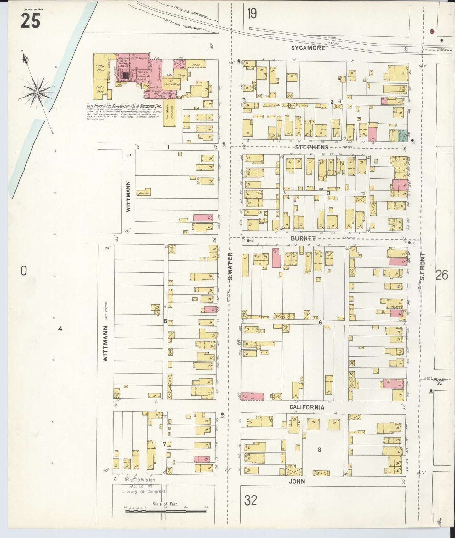 Sanborn Fire Insurance Map from Hamilton, Butler County, Ohio (1899), Sheet #0025 - Complete Map Set gallery image, historic Sanborn map, vintage wall art, Ohio Ohio