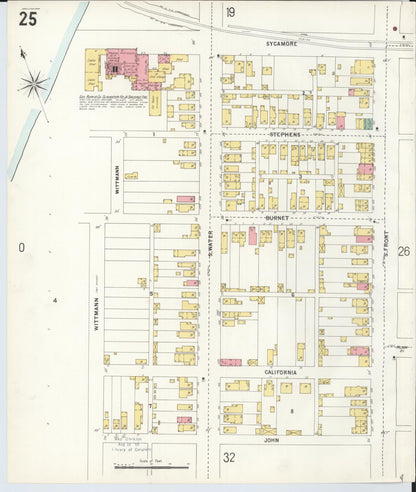 Sanborn Fire Insurance Map from Hamilton, Butler County, Ohio (1899), Sheet #0025 - Complete Map Set gallery image, historic Sanborn map, vintage wall art, Ohio Ohio