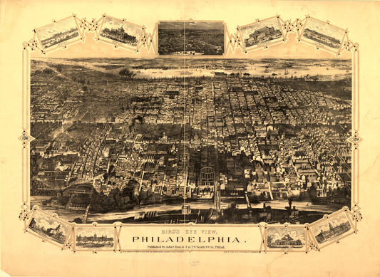 Bird's eye view, Philadelphia (1876) – Historic Bird’s-Eye View Panorama Print