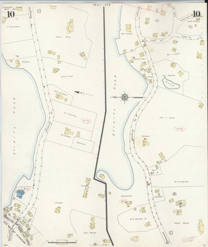 Sanborn Fire Insurance Map from Cohasset, Norfolk County, Massachusetts (1940), Sheet #0010 - Historic Sanborn Fire Insurance Map Print, vintage old map wall art, antique decor, genealogy gift, Massachusetts Massachusetts map