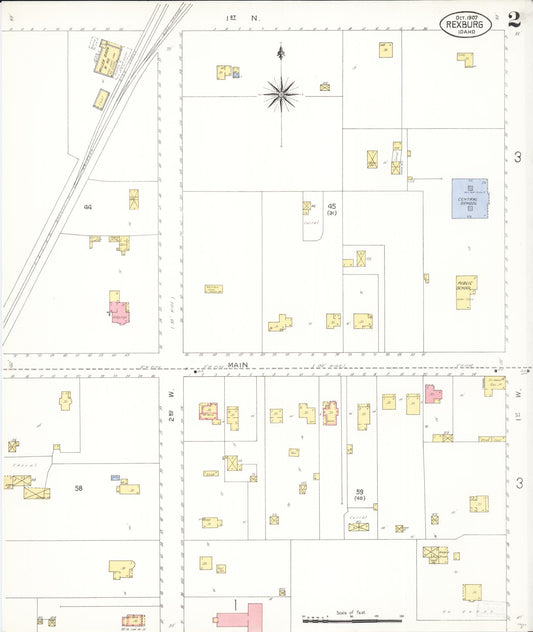 Sanborn Fire Insurance Map from Rexburg, Madison County, Idaho (1907), Sheet #0002 - Historic Sanborn Fire Insurance Map Print, vintage old map wall art, antique decor, genealogy gift, Idaho Idaho map