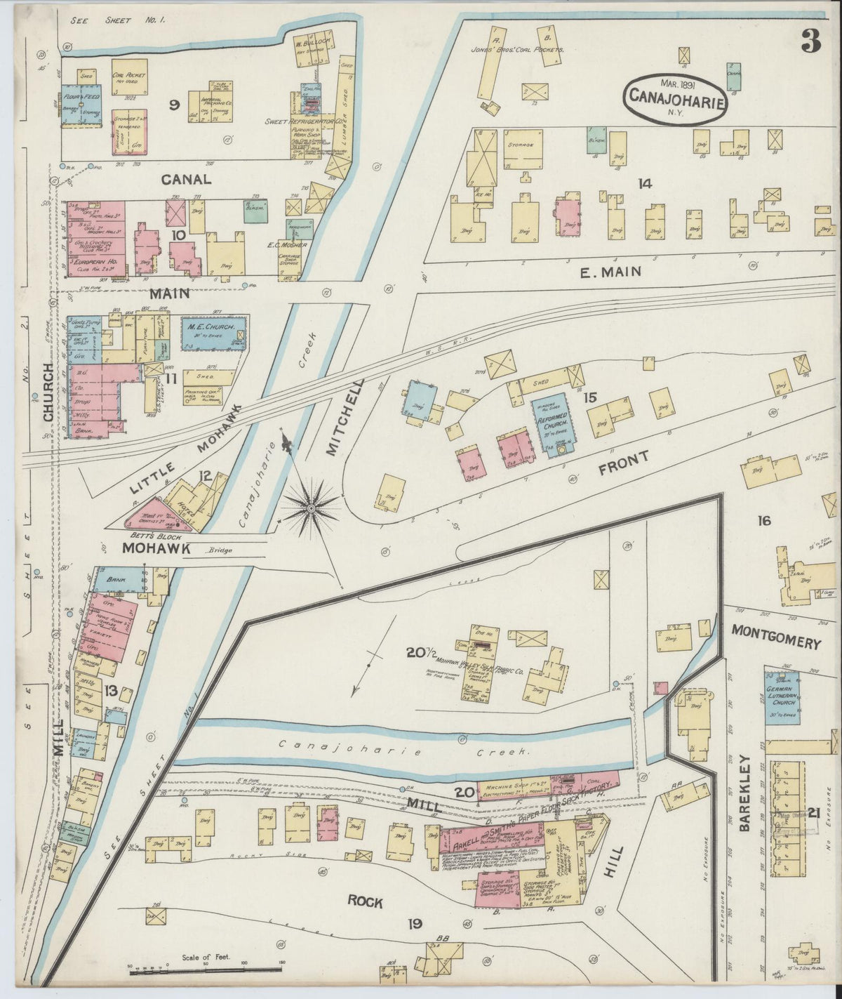 Sanborn Fire Insurance Map from Canajoharie, Montgomery County, New York (1891), Sheet #0003 - Complete Map Set gallery image, historic Sanborn map, vintage wall art, New York New York