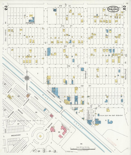 Sanborn Fire Insurance Map from Hialeah, Dade County, Florida (1926), Sheet #0002 - Historic Sanborn Fire Insurance Map Print, vintage old map wall art, antique decor, genealogy gift, Florida Florida map