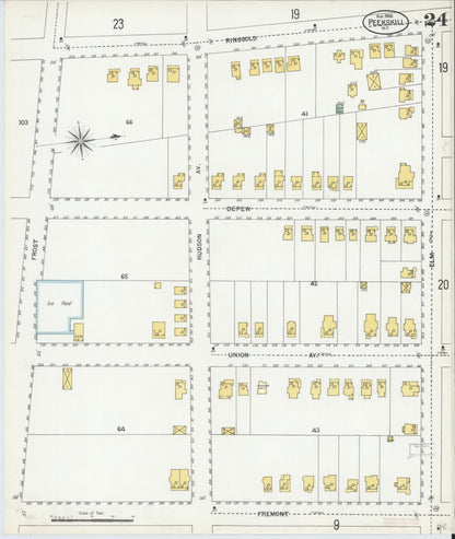 Sanborn Fire Insurance Map from Peekskill, Westchester County, New York (1900), Sheet #0024 - Complete Map Set gallery image, historic Sanborn map, vintage wall art, New York New York