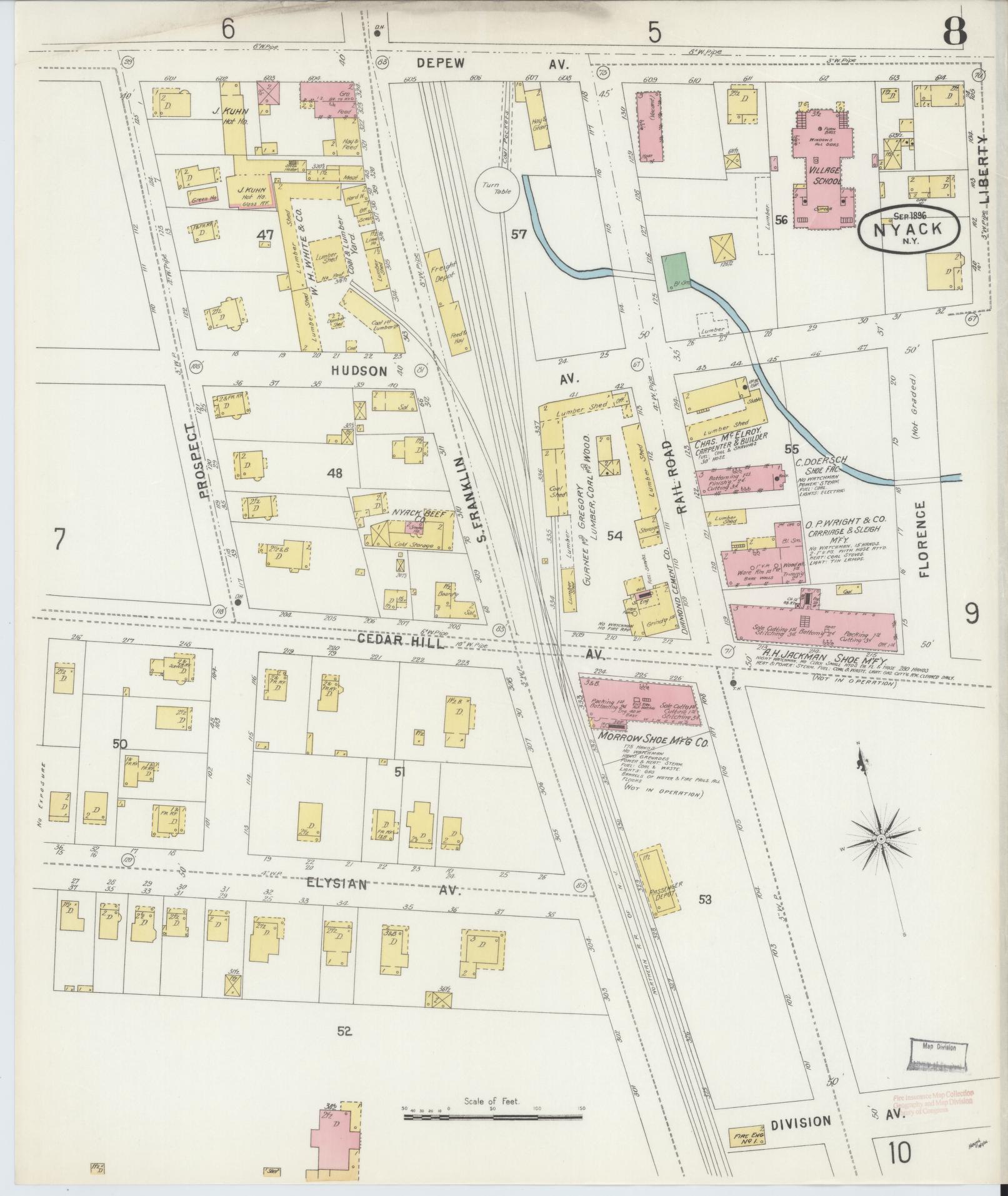 Sanborn Fire Insurance Map from Nyack, Rockland County, New York. (1896), Sheet #0008