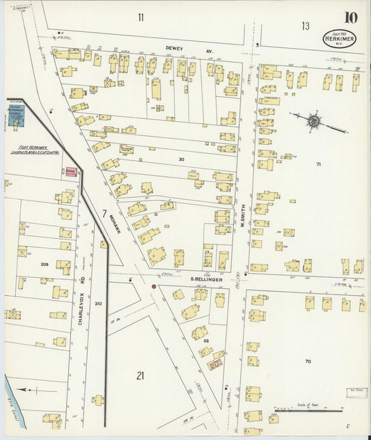 Sanborn Fire Insurance Map from Herkimer, Herkimer County, New York (1911), Sheet #0010 - Historic Sanborn Fire Insurance Map Print, vintage old map wall art, antique decor, genealogy gift, New York New York map