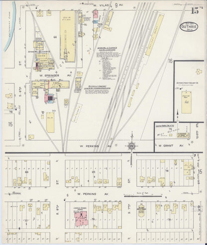 Sanborn Fire Insurance Map from Guthrie, Logan County, Oklahoma (1914), Sheet #0015 - Complete Map Set gallery image, historic Sanborn map, vintage wall art, Oklahoma Oklahoma