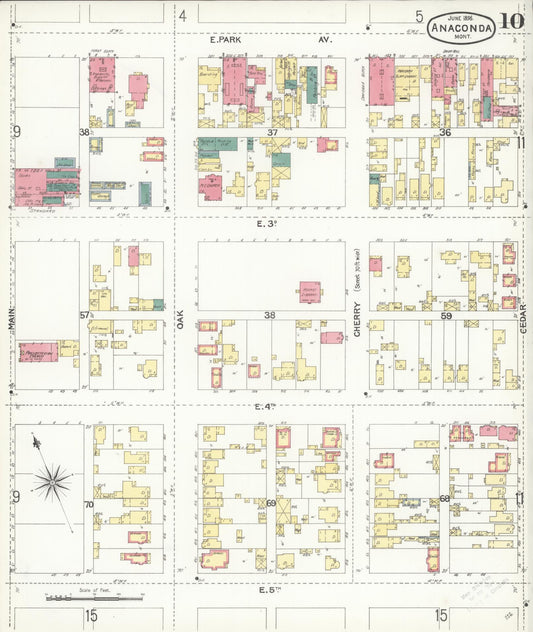 Sanborn Fire Insurance Map from Anaconda, Deer Lodge County, Montana (1896), Sheet #0010 - Historic Sanborn Fire Insurance Map Print, vintage old map wall art, antique decor, genealogy gift, Montana Montana map