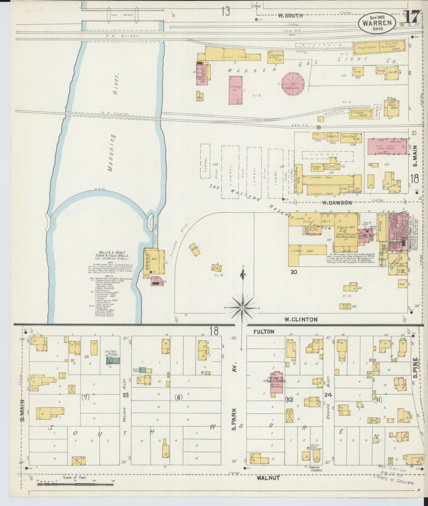 Sanborn Fire Insurance Map from Warren, Trumbull County, Ohio (1902), Sheet #0017 - Complete Map Set gallery image, historic Sanborn map, vintage wall art, Ohio Ohio