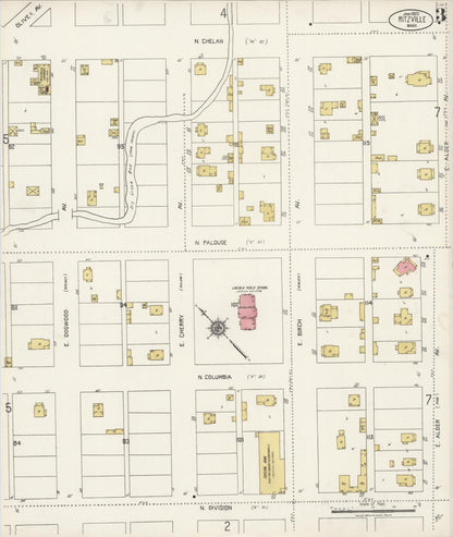 Sanborn Fire Insurance Map from Ritzville, Adams County, Washington (1922), Sheet #0003 - Complete Map Set gallery image, historic Sanborn map, vintage wall art, Washington Washington