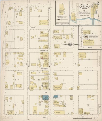 Sanborn Fire Insurance Map from Washougal, Clark County, Washington (1914), Sheet #0002 - Complete Map Set gallery image, historic Sanborn map, vintage wall art, Washington Washington