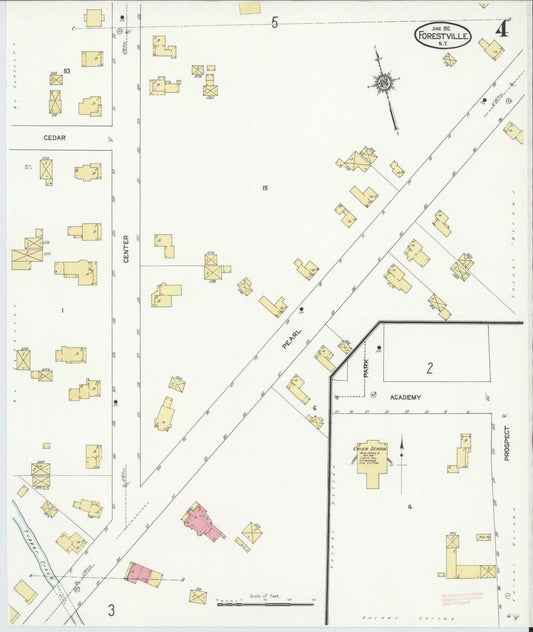 Sanborn Fire Insurance Map from Forestville, Chautauqua County, New York (1912), Sheet #0004 - Historic Sanborn Fire Insurance Map Print, vintage old map wall art, antique decor, genealogy gift, New York New York map