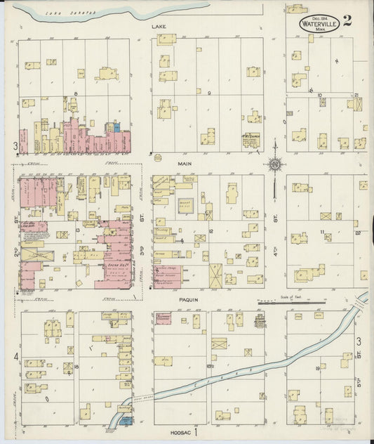 Sanborn Fire Insurance Map from Waterville, Le Sueur County, Minnesota (1914), Sheet #0002 - Historic Sanborn Fire Insurance Map Print, vintage old map wall art, antique decor, genealogy gift, Minnesota Minnesota map