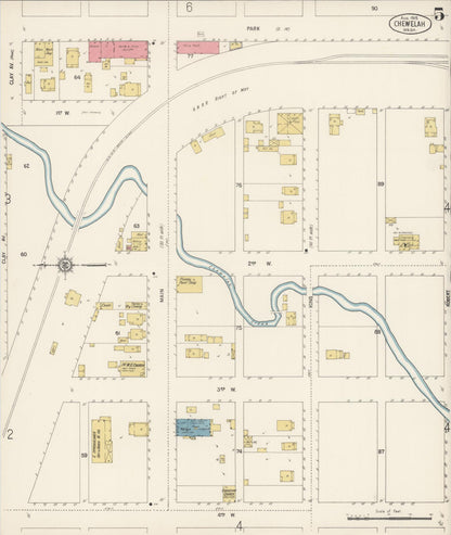 Sanborn Fire Insurance Map from Chewelah, Stevens County, Washington (1915), Sheet #0005 - Complete Map Set gallery image, historic Sanborn map, vintage wall art, Washington Washington