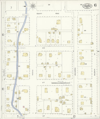 Sanborn Fire Insurance Map from Pomeroy, Garfield County, Washington (1908), Sheet #0006 - Complete Map Set gallery image, historic Sanborn map, vintage wall art, Washington Washington