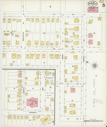 Sanborn Fire Insurance Map from McDonald, Washington County, Pennsylvania (1902), Sheet #0005 - Complete Map Set gallery image, historic Sanborn map, vintage wall art, Pennsylvania Pennsylvania