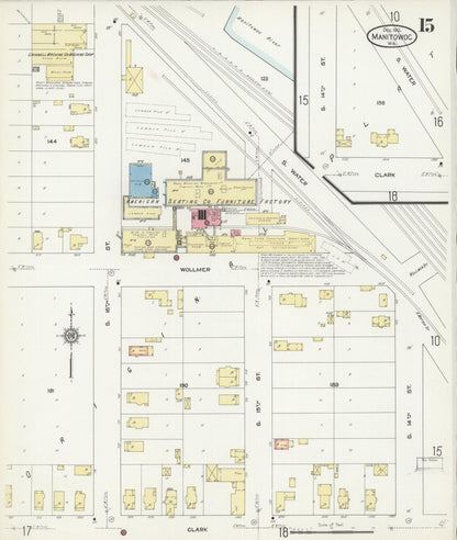Sanborn Fire Insurance Map from Manitowoc, Manitowoc County, Wisconsin (1912), Sheet #0015 - Complete Map Set gallery image, historic Sanborn map, vintage wall art, Wisconsin Wisconsin