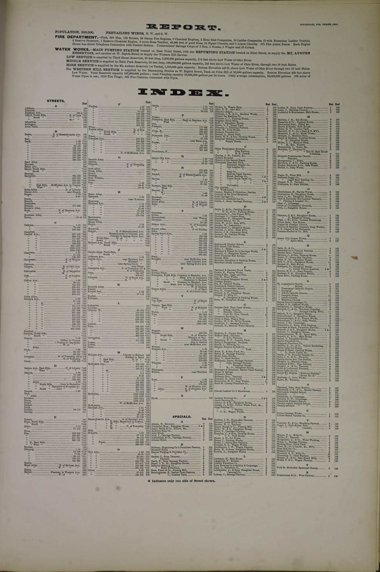 Sanborn Fire Insurance Map from Cincinnati, Hamilton County, Ohio (1891), Sheet #0001 - Complete Map Set gallery image, historic Sanborn map, vintage wall art, Ohio Ohio
