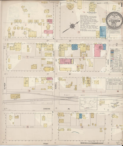 Sanborn Fire Insurance Map from Stevenson, Skamania County, Washington (1942), Sheet #0001 - Complete Map Set gallery image, historic Sanborn map, vintage wall art, Washington Washington