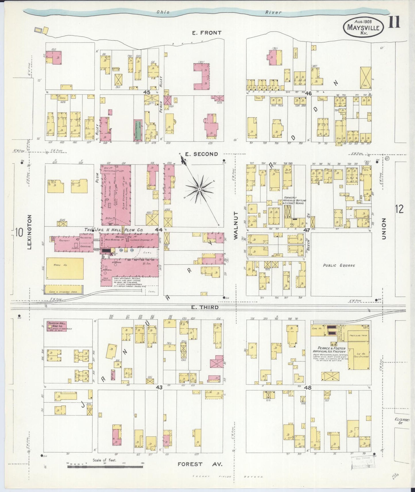 Sanborn Fire Insurance Map from Maysville, Mason County, Kentucky (1908), Sheet #0011 - Complete Map Set gallery image, historic Sanborn map, vintage wall art, Kentucky Kentucky