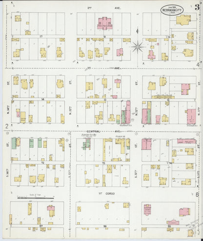 Sanborn Fire Insurance Map from Nebraska City, Otoe County, Nebraska (1899), Sheet #0003 - Complete Map Set gallery image, historic Sanborn map, vintage wall art, Nebraska Nebraska