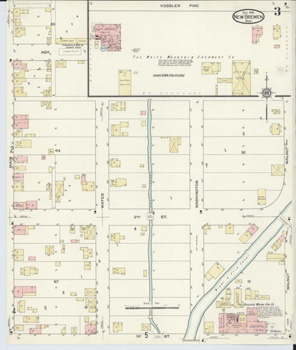 Sanborn Fire Insurance Map from New Bremen, Auglaize County, Ohio (1914), Sheet #0003 - Complete Map Set gallery image, historic Sanborn map, vintage wall art, Ohio Ohio