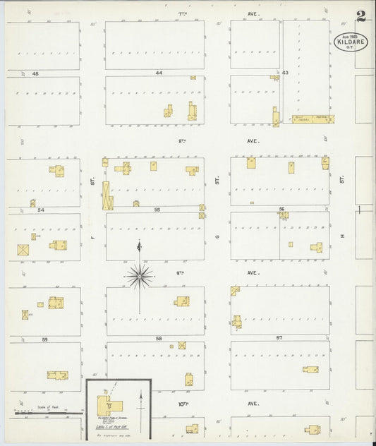 Sanborn Fire Insurance Map from Kildare, Kay County, Oklahoma (1903), Sheet #0002 - Historic Sanborn Fire Insurance Map Print, vintage old map wall art, antique decor, genealogy gift, Oklahoma Oklahoma map