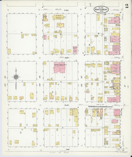 Sanborn Fire Insurance Map from Montgomery, Le Sueur  County, Minnesota (1910), Sheet #0002 - Historic Sanborn Fire Insurance Map Print, vintage old map wall art, antique decor, genealogy gift, Minnesota Minnesota map